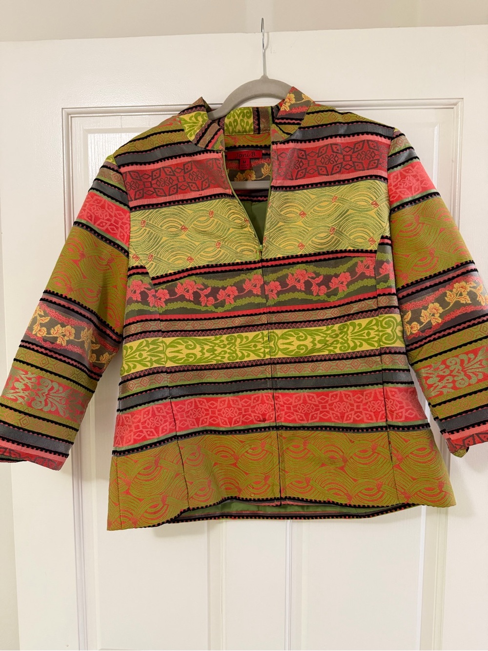 Joni B Striped Mixed Print Jacket